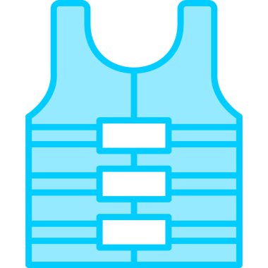 Renkli düz güvenlik yelek vektör simgesi