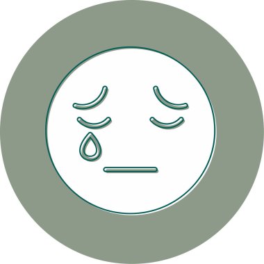 Ağlayan yüz simgesi ikon vektör illüstrasyonu