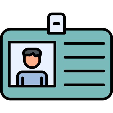 Kimlik kartı, vektör illüstrasyonu basit tasarım