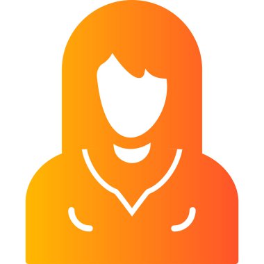 Dişi avatar. Web simgesi basit illüstrasyon