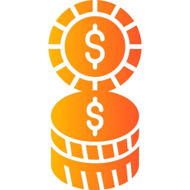 Bozuk paralar düz tasarım vektör çizimi