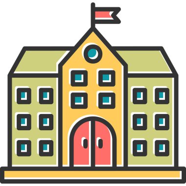 Üniversite İnşaat Mimarisinin grafik illüstrasyonu