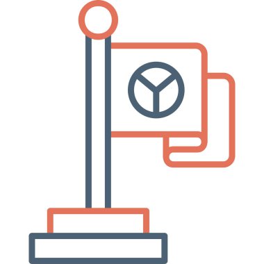 Bayrak. Web simgesi vektör illüstrasyonu