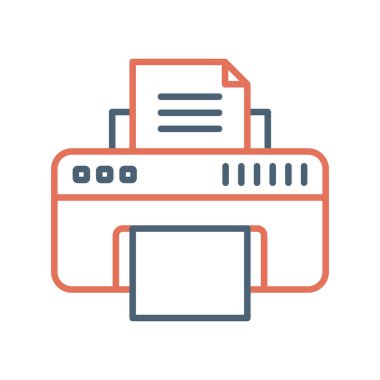 Yazıcı simgesi vektör illüstrasyonu