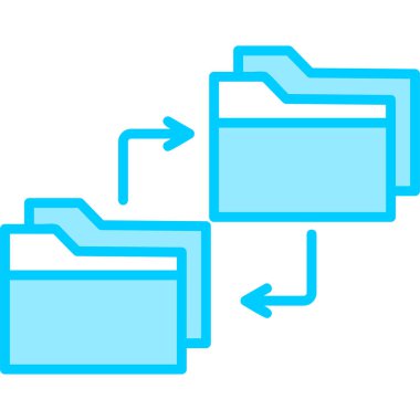 Veri paylaşımı ve Veri Kopyalama web simgesi, vektör illüstrasyonu içeren dizin 