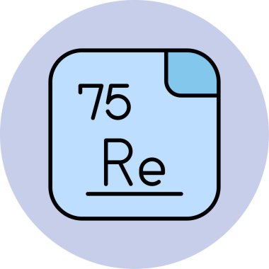 75 Rhenyum Kimyasal element, Mendeleev Periyodik Tablo simgesi 