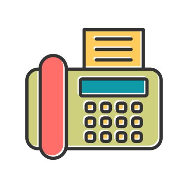 Faks makinesi. Web simgesi basit illüstrasyon