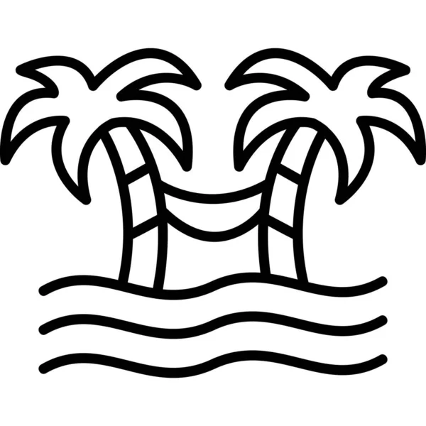 Hammock Tropical Palms Web Icon — Stock Vector