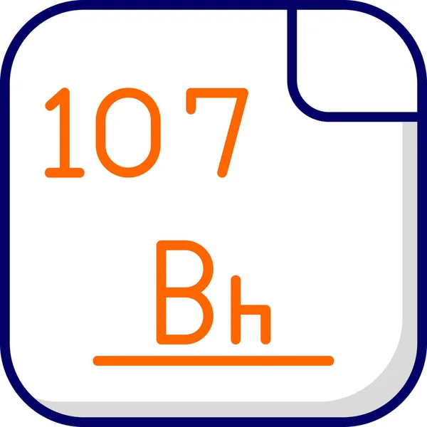 Bohrio Elemento Químico Ilustración Simple Tela — Vector de stock