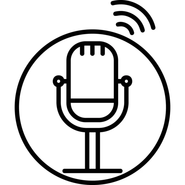 Mikrofon Web Simgesi Basit Illüstrasyon — Stok Vektör