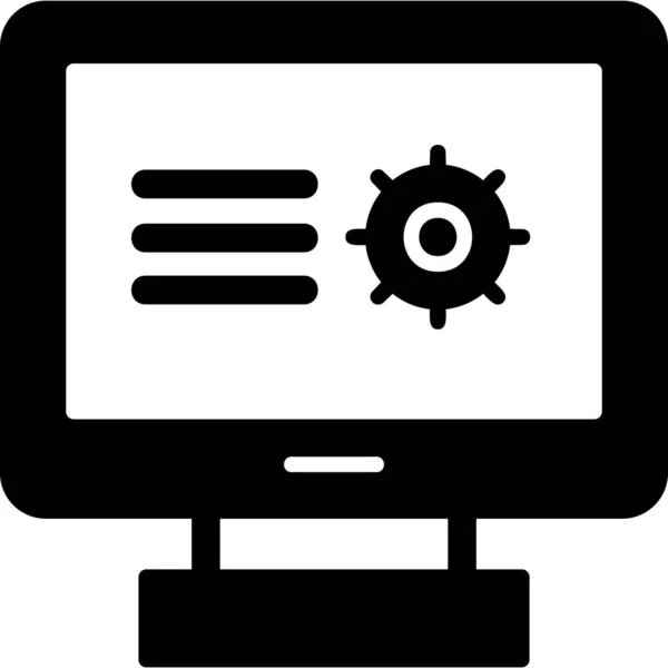 Computador Desktop Ilustração Vetorial Investigação —  Vetores de Stock