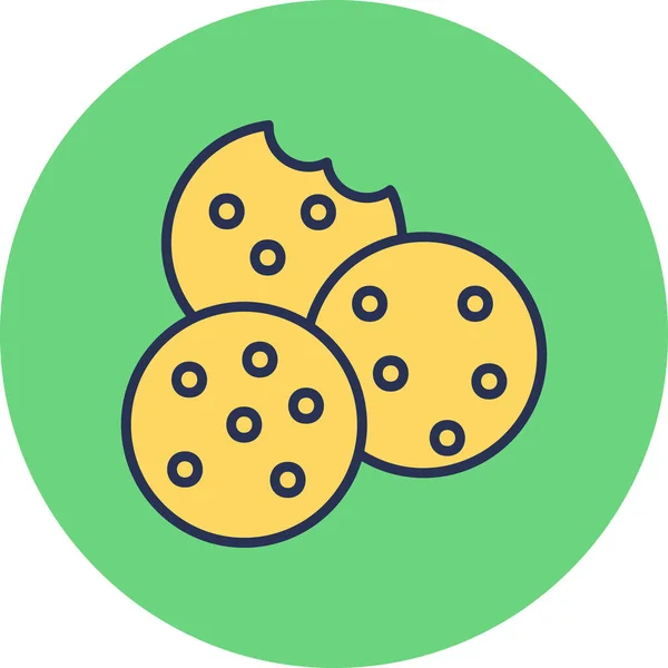 Des Cookies Icône Web Illustration Simple — Image vectorielle