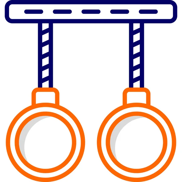 Gymnastic Rings Modern Icon Vector Illustration — Stock Vector