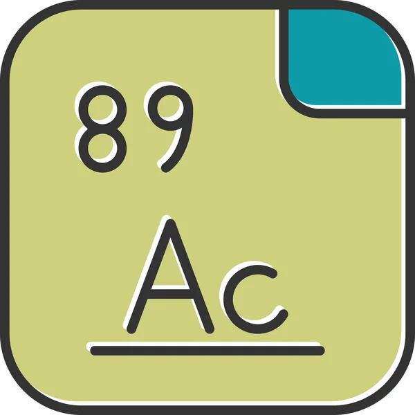 Actinium Chemický Prvek Symbolem Atomovým Číslem89 Ikona Vektoru — Stockový vektor