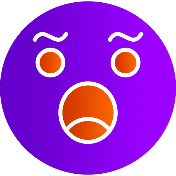 Illustrazione Vettoriale Dell Icona Emoji Scioccata — Vettoriale Stock
