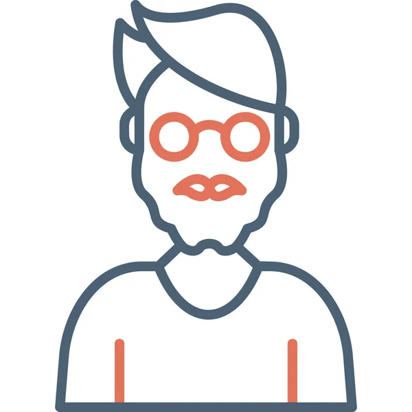 Homem Velho Avatar Homem Com Óculos Ilustração Vetorial — Vetor de Stock