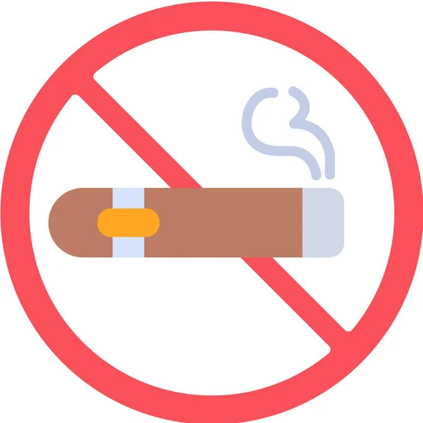 Ningún Signo Cigarro Icono Web Ilustración Simple — Archivo Imágenes Vectoriales