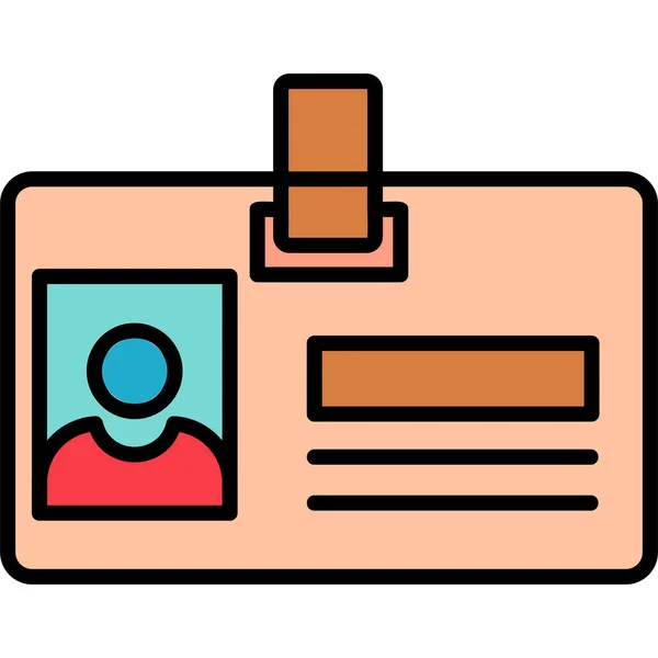 Identity Card Icono Ilustración Simple Para Uso Personal Comercial — Vector de stock