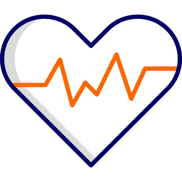 Abbildung Zum Herzfrequenz Symbol Vektor — Stockvektor