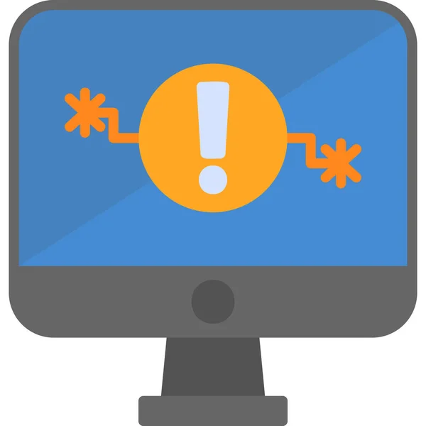 Alerta Monitor Icono Web Ilustración Simple — Vector de stock