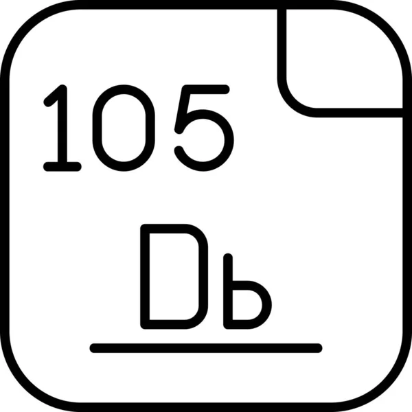 Dubnium Egy Szintetikus Kémiai Elem 105 Atomszámmal Nagyon Radioaktív Legstabilabb — Stock Vector