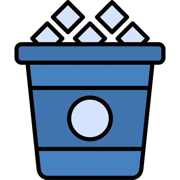 Ice Bucket Icon Vector Illustration — Stock Vector