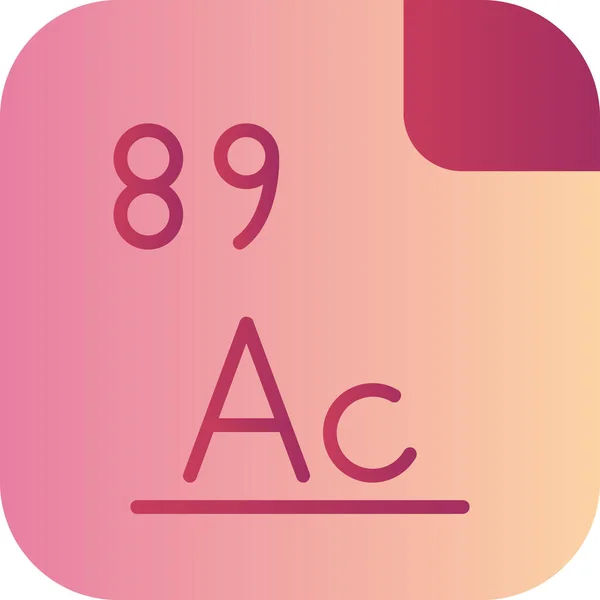 Actinium Een Scheikundig Element Met Het Symbool Atoomnummer Vectorpictogram — Stockvector