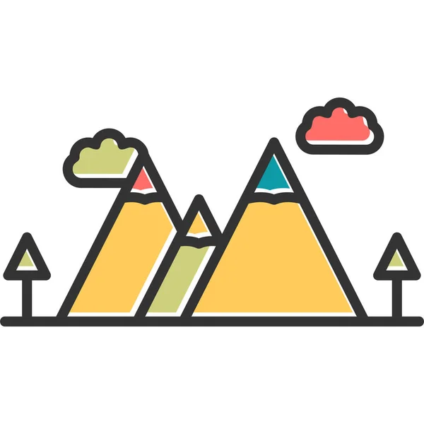 Mountain Ridge Modern Icon Vector Illustration — Stock Vector