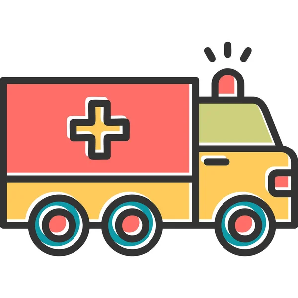 Icono Línea Vectorial Ambulancia — Vector de stock