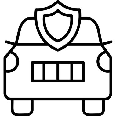 Araba sigortası. Web simgesi basit illüstrasyon