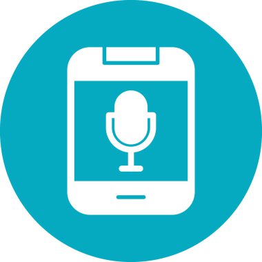 Mikrofon. Web simgesi kaydedilmesi basit illüstrasyon 