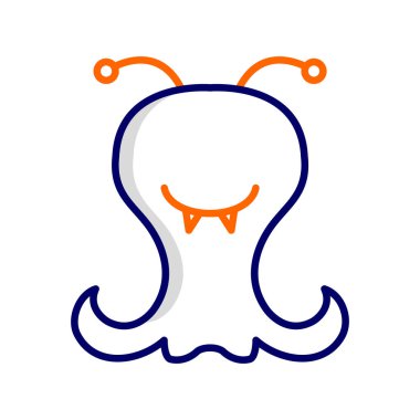 cartoon art illustration of ufo alien creature