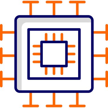 Çip simgesi vektör illüstrasyonu