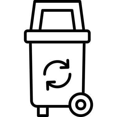 Çöp kutusu. Basit illüstrasyon