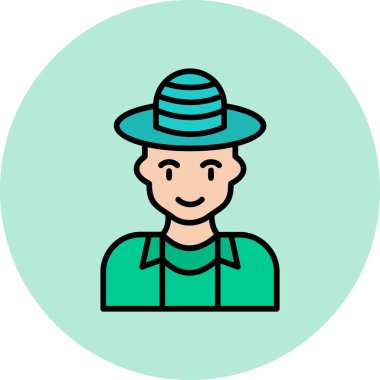 çiftçi ikonu vektör illüstrasyonu