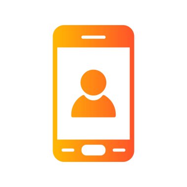 simple icon, Mobile user Profile logo on screen 