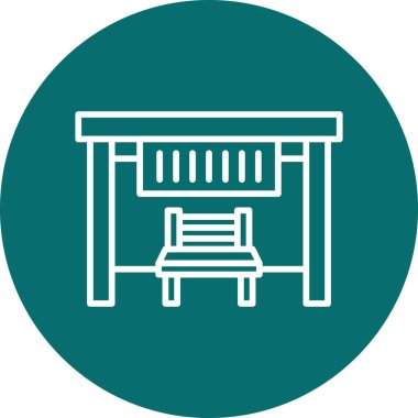 Otobüs Durağı modern simgesi, vektör illüstrasyonu