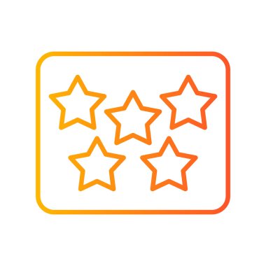 Beş Yıldız, vektör çizimi, düz tabela, katı tasarım