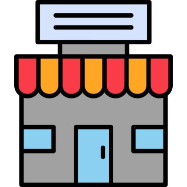 Dükkan. Web simgesi basit illüstrasyon