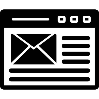 E-posta. Web simgesi basit illüstrasyon 