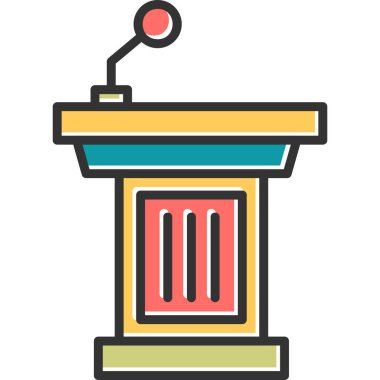 Podyum. Web simgesi basit illüstrasyon