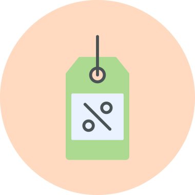 Yüzde indirimli flaş satış, basit etiket web simgesi 