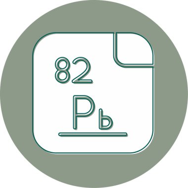 Kurşun, kimyasal element, ağ basit illüstrasyon