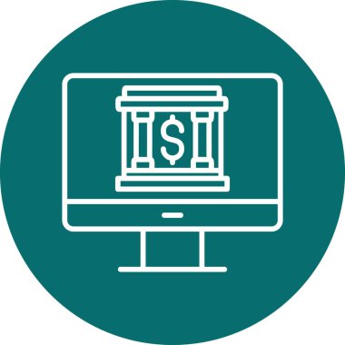çevrimiçi bankacılık simgesi vektör illüstrasyonu