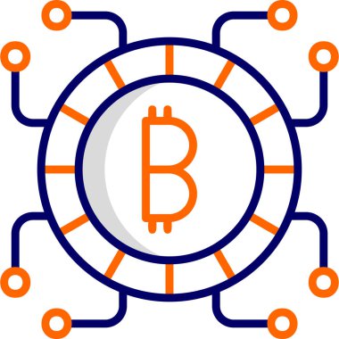 Bitcoin vektör simgesi beyaz arkaplanda izole edilmiş modern basit tasarım