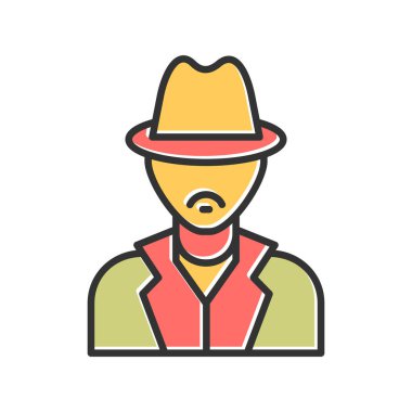 Şapka takan bir adamın vektör çizimi