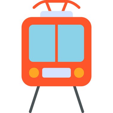 Bir tramvay simgesinin basit web illüstrasyonu