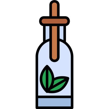 Homeopati şişe simgesi, vektör illüstrasyonu