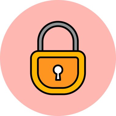 Asma kilit simgesinin vektör illüstrasyonu