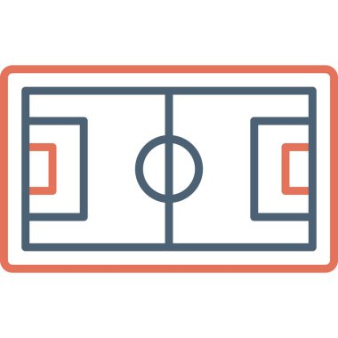 Futbol sahası simgesi, vektör illüstrasyonu
